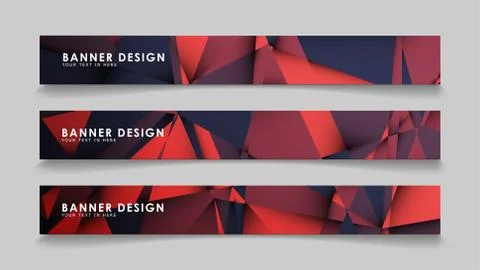 Abstract rectangle vector banners with red black geometric gradient backgroun イラスト素材