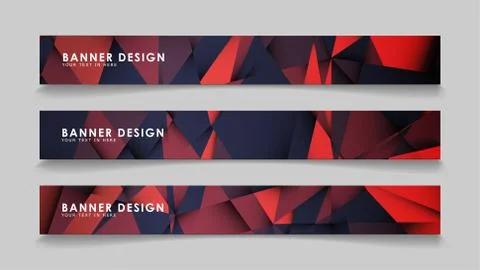 Abstract rectangle vector banners with red black geometric gradient backgroun イラスト素材