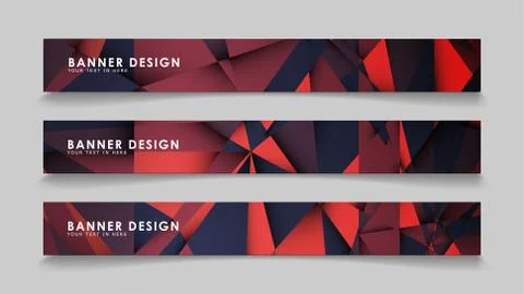 Abstract rectangle vector banners with red black geometric gradient backgroun イラスト素材
