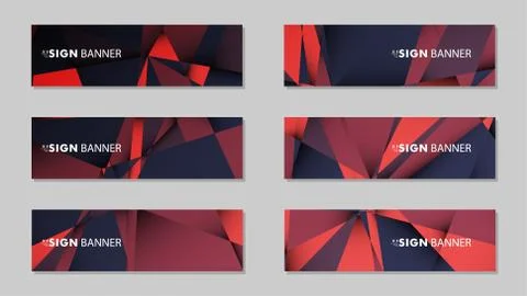 Abstract rectangle vector banners with red black geometric gradient backgroun イラスト素材