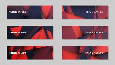 Abstract rectangle vector banners with red black geometric gradient backgroun イラスト素材