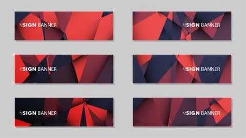 Abstract rectangle vector banners with red black geometric gradient backgroun イラスト素材