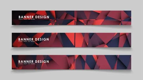 Abstract rectangle vector banners with red black geometric gradient backgroun イラスト素材