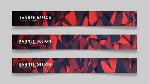Abstract rectangle vector banners with red black geometric gradient backgroun イラスト素材