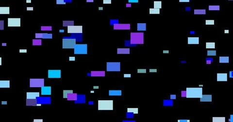 Abstract rectangles art blues on black Illustrazione stock