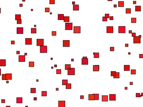 Abstract rectangles art red on white Stock Illustration