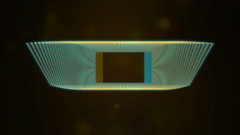 Abstract rectangles spinning, transforming into strange hypnotic structure with Video stock 126326177