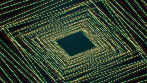 Abstract rectangles tunnel in hypnotic motion. Stock Illustration