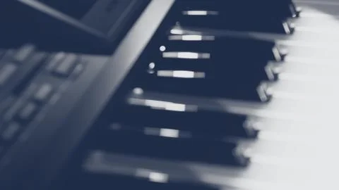 Abstract rectangular bokeh on a keyboard. Stock-Fotos