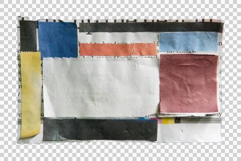 Abstract rectangular collage art textbox from an old newspaper 写真素材