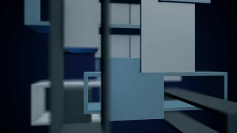 Abstract rectangular construction elements turning on their axis. Abstract Stock Footage 100797938