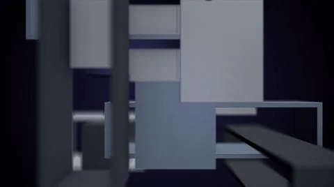 Abstract rectangular construction elements turning on their axis. Abstract Stock Illustration