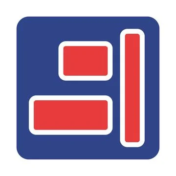 Abstract rectangular design within a blue square, evoking modern aesthetic 스톡 일러스트