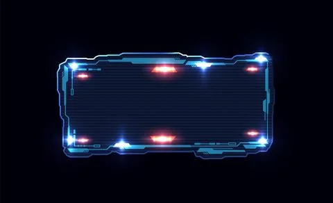 Abstract rectangular frame, futuristic vector illustration, ui design. Stock Illustration