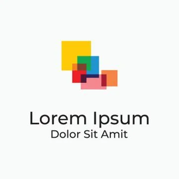 Abstract rectangular logo type icon concept isolated on white 스톡 일러스트