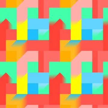 Abstract rectangular seamless pattern with geometric shapes and shades Illustrazione stock