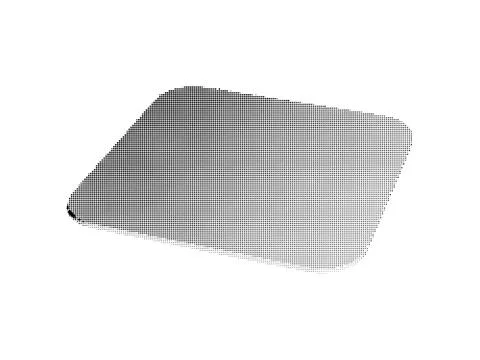 Abstract rectangular shape formed by halftone dots in monochrome aesthetic .. Stock Illustration