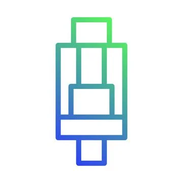 Abstract Rectangular Shape with Gradient Color Fill Stock Illustration