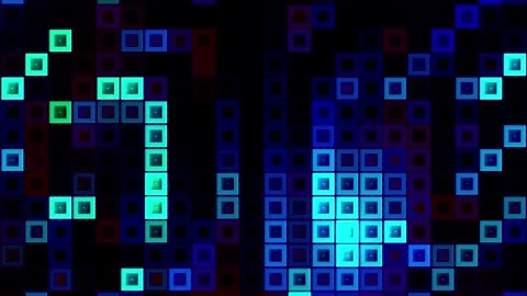 Abstract rectangular shapes or blocks on a black background, seamless loop Stock Footage 166471483