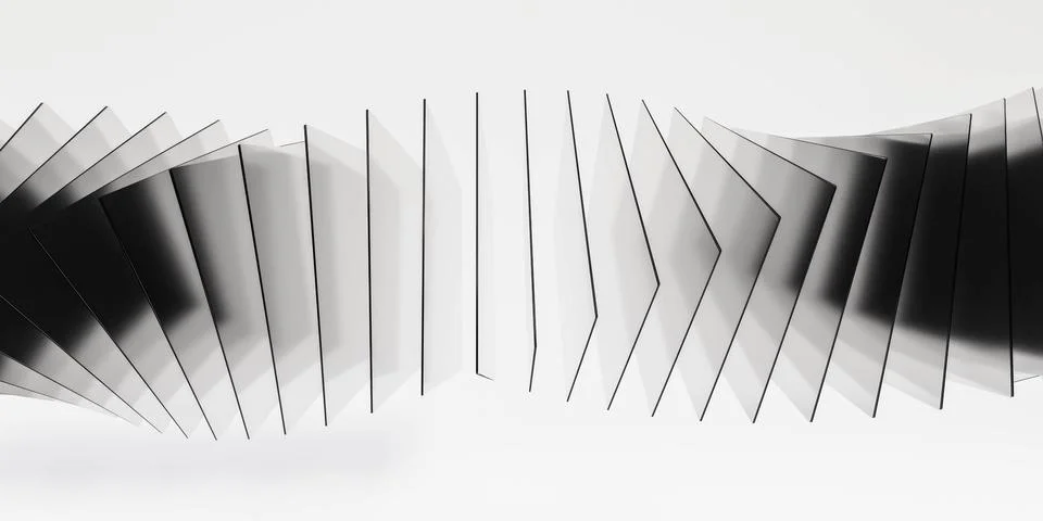 Abstract rectangular transparent geometric cube shapes in twist formation on Illustrazione stock