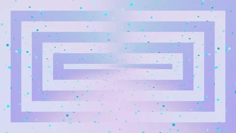 Abstract Rectangular Tunnel with Teal Dots Stock Footage 331723683