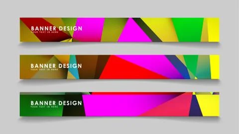 Abstract rectangular vector banners with colorful geometric gradient backgrou イラスト素材