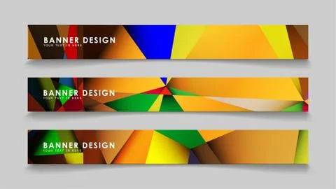Abstract rectangular vector banners with colorful geometric gradient backgrou イラスト素材