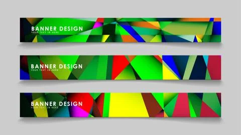 Abstract rectangular vector banners with colorful geometric gradient backgrou イラスト素材