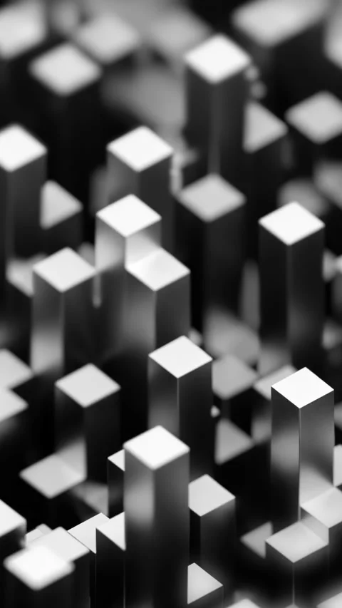 Abstract rectangular vertical 3D blocks moving up and down. Design. Randomly Stock Footage 283278070