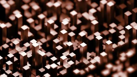 Abstract rectangular vertical 3D blocks moving up and down. Design. Randomly 스톡 일러스트