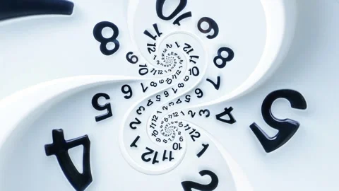 Abstract Recursive Clock Pattern, Infinite Time Concept Background v7 스톡 동영상 336741661