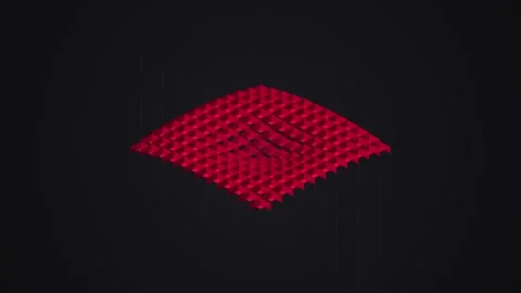 Abstract Red 3D Cube Grid Moving in an Isometric Pattern Background Stock Footage 340348446