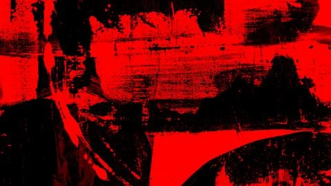 Abstract red and black background. Circles, lines, waves, stripes, strokes, p Stock Photos