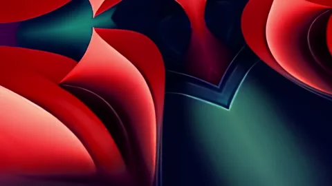 Abstract Red and Black Fluid Shapes, Futuristic 3D Motion, Smooth Organic Forms 스톡 동영상 303552829
