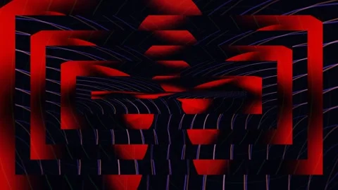 Abstract Red and Black Geometric Frame Tunnel Motion Graphics Loop Stock Footage 332653051