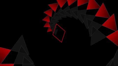 Abstract Red and Black Geometric Spiral Animation Stockbeeldmateriaal 342044477