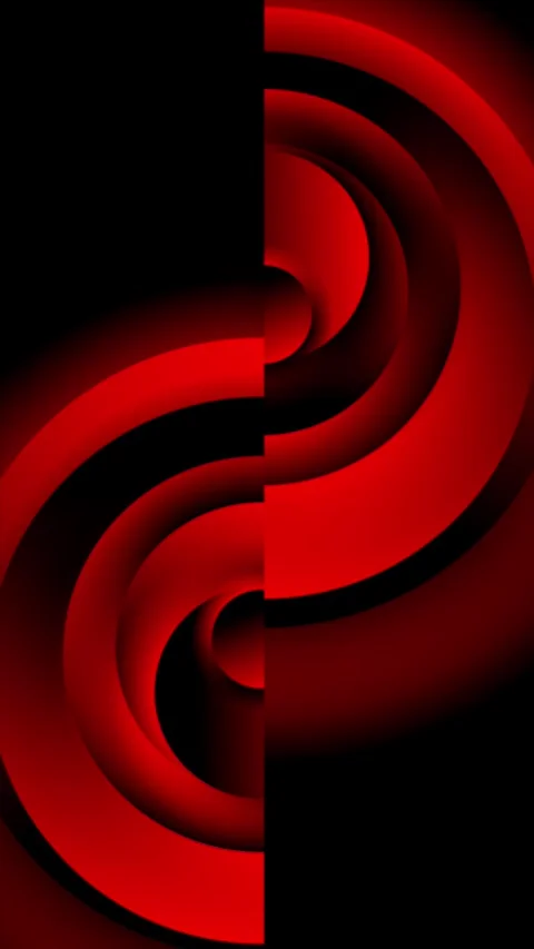 Abstract red and black geometric circles tech motion background with gradient Stock Footage 344801430