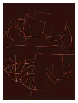Abstract red and black geometric lines forming a dynamic pattern on a dark .. Stock Illustration