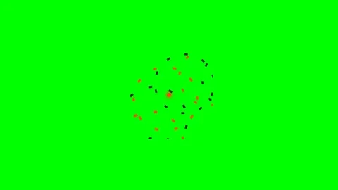 Abstract red and black particles floating on a vibrant green screen backgroun Stock Footage 341839664