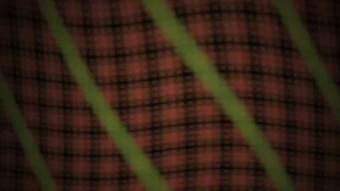 Abstract Red and Black Plaid Fabric Texture with Diagonal Green Lines. Stock Footage 341803667