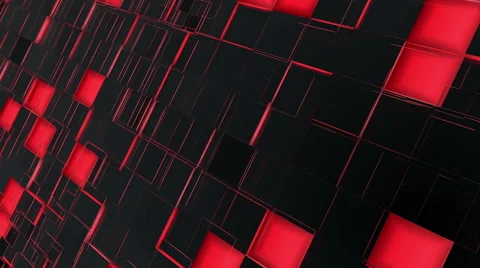 Abstract red and black squares motion background Stock Footage 64046079