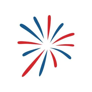 Abstract red and blue burst. Celebration or explosion on white background Stock Illustration