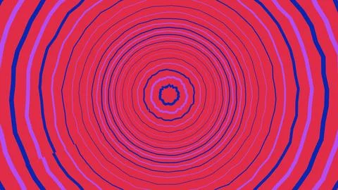 Abstract red and blue circular rings pattern background 스톡 일러스트