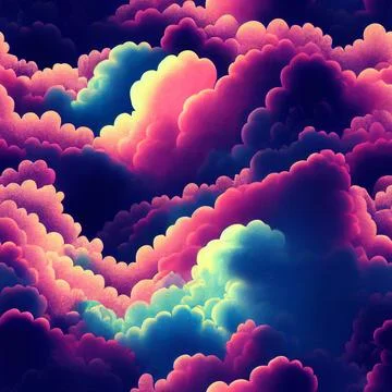 Abstract red and blue clouds pattern イラスト素材