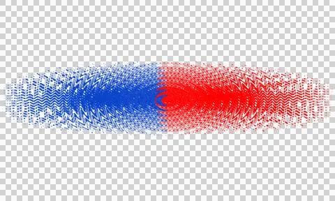 Abstract red and blue digital wave element PNG, isolated on transparent bac.. Illustrazione stock