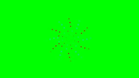 Abstract red and blue dots arranged in a rotating spiral pattern on green Stock Footage 341823705