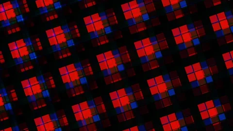 Abstract Red and Blue Geometric Square Grid VJ Loop Video stock 334638226
