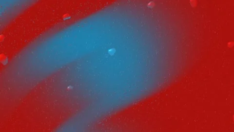 Abstract Red and Blue Gradient Background with Floating Hearts and Rain Stock Footage 344715797