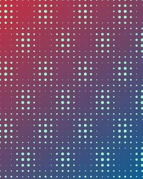 Abstract red and blue gradient background with teal halftone dot pattern. Stock Illustration
