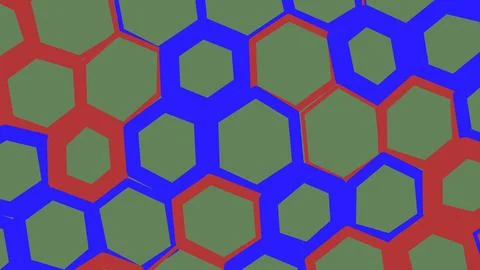 Abstract red and blue hexagon pattern background design Stock Illustration